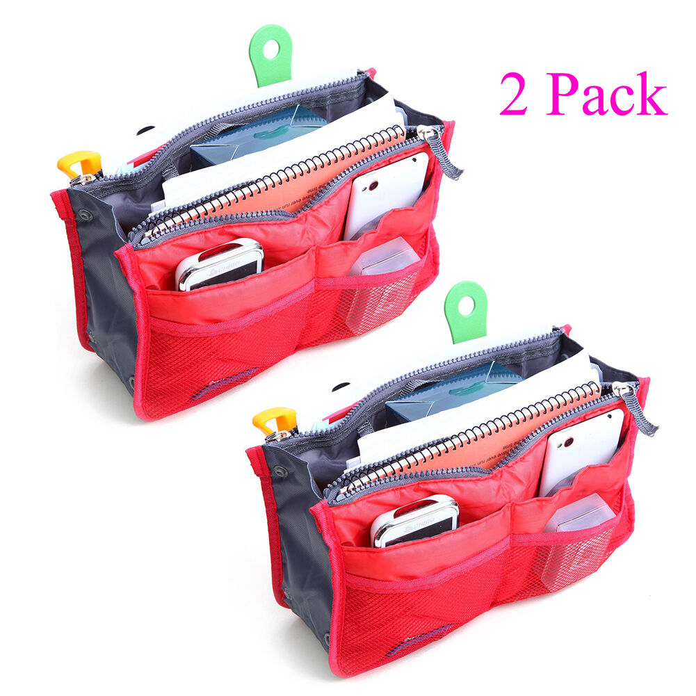 2 Pack Travel Insert Handbag Purse Large Liner Organizer Tidy Bags