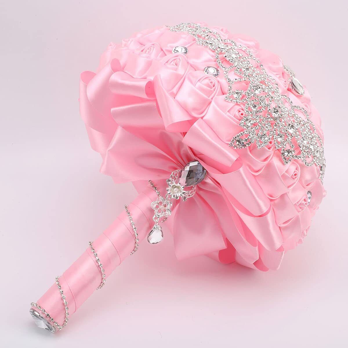 Wedding Bouquet for Bride Bridesmaid RoseFlowers Diamond Romantic Holding Flower