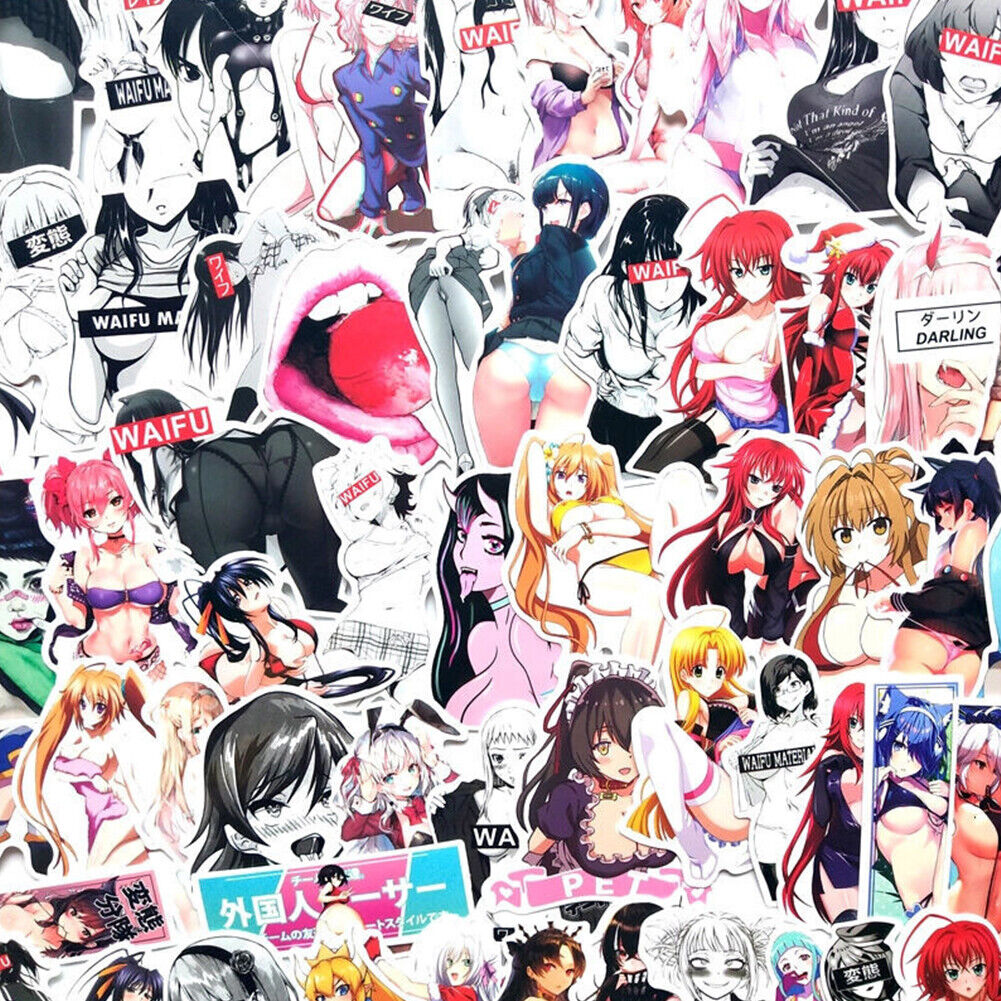 US 100-200 Pcs Sexy Anime Stickers Waifu Girl Explicit Beautiful Gorgeous Vinyl