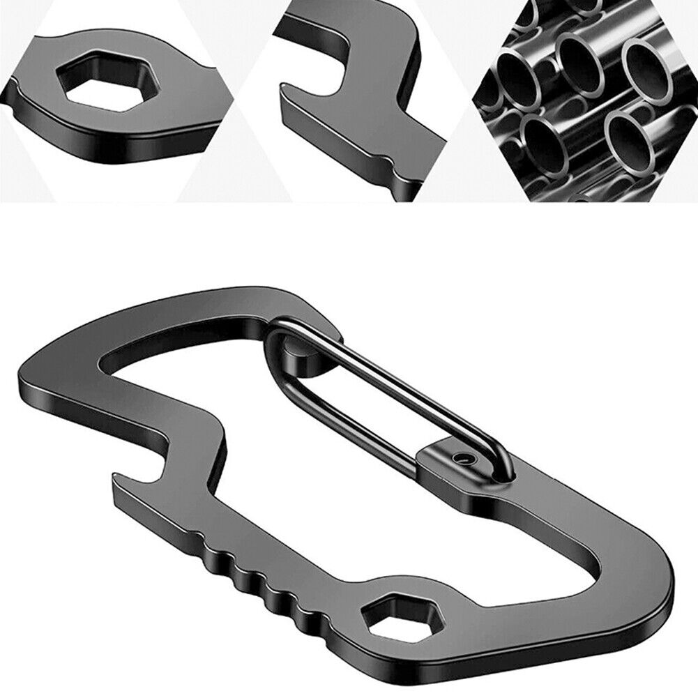 US 1-2Pc Retractable Key Chain Multifunctional Carabiner Badge Holder Anti Lost