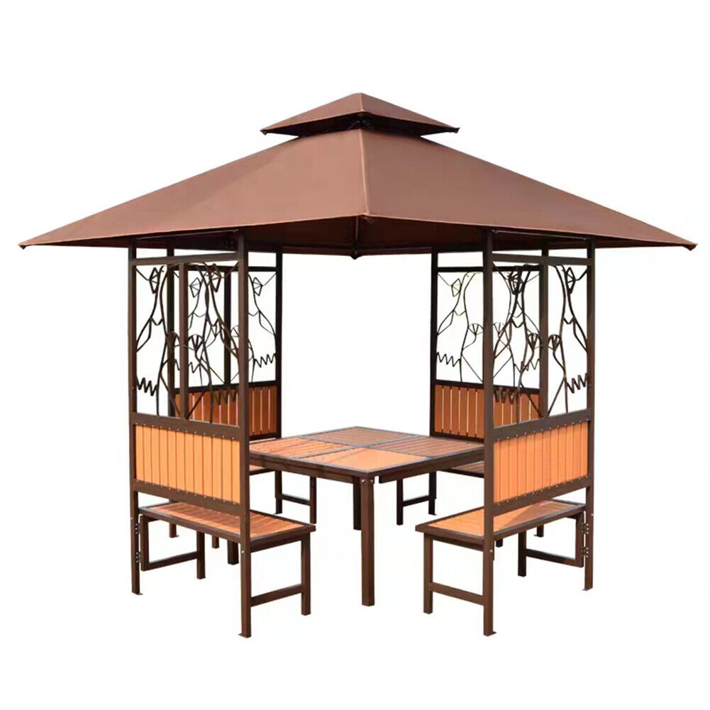 US 10'x10' Waterproof Gazebo 1 2Tier Top Replacement Canopy UV Sunshade Cover