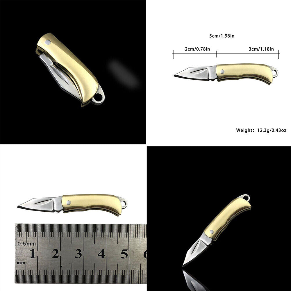 US 2-4 Pcs Mini Keychain Folding Lightweight Pocket Knife Everyday Carry Outdoor