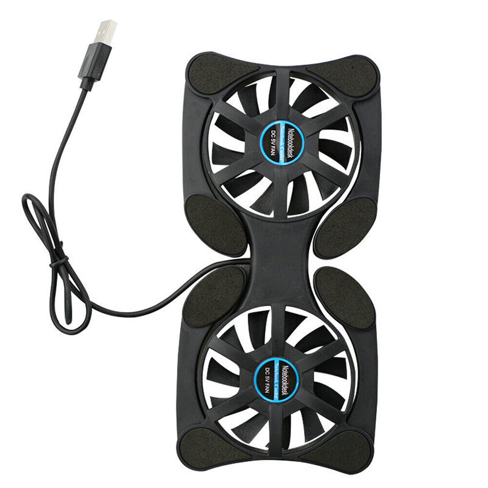 US 2-4 Pc Foldable Dual USB Fan Adjustable for Laptop PC Notebook Quite Cooler