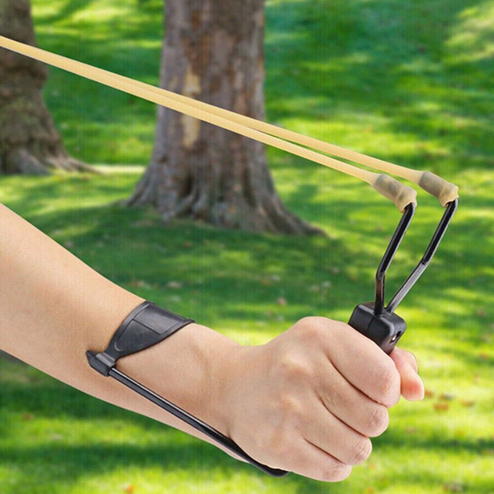 US1-2Pc Catapult Powerful 7" Hunt Sling Shot High Velocity Fold Wrist Slingshiot
