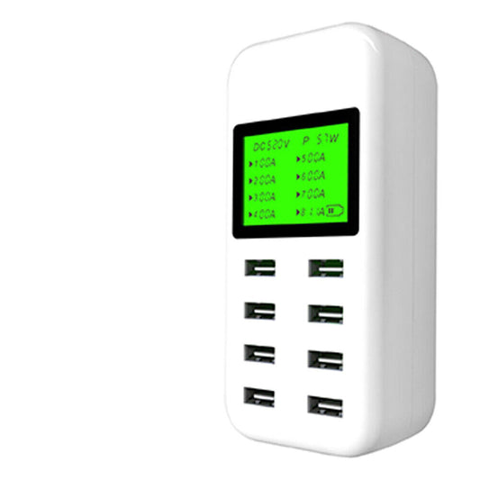 US 1-2 Pcs Multiple USB Charger 8-Port Charging Station Quick Charge LCD Display
