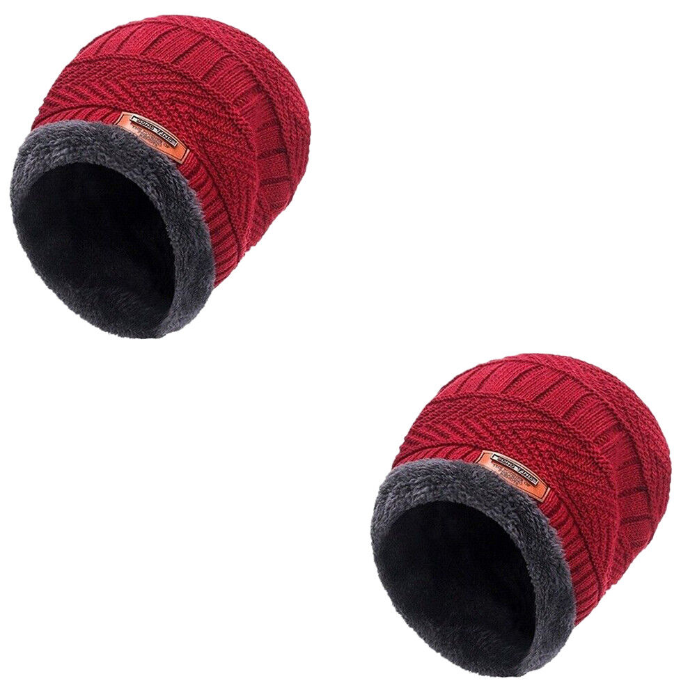US 2-4 Pack Men Women Winter Baggy Slouchy Knit Warm Beanie Hat Scarf Set Skull