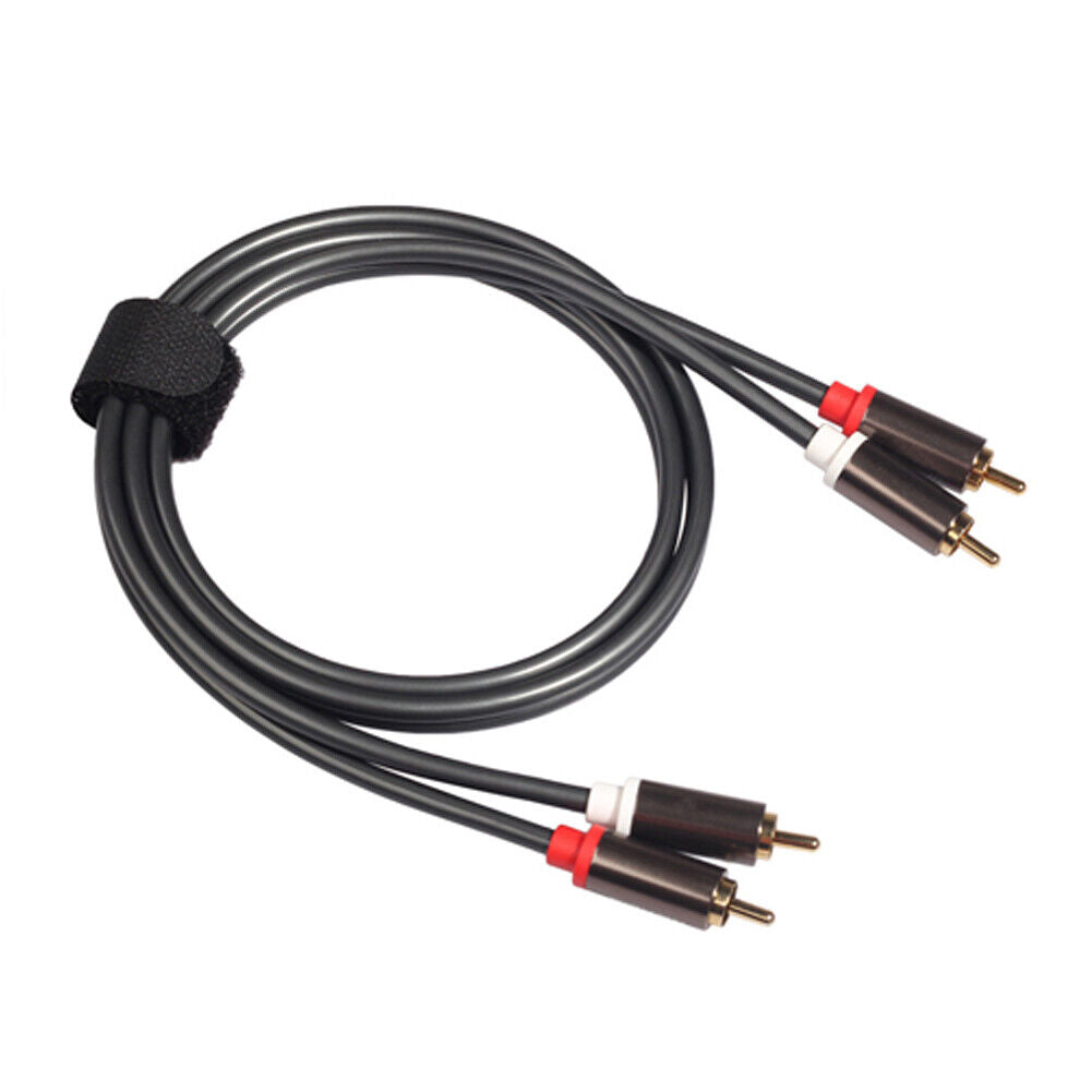 U 2-4 Plated 2-RCA to 2-RCA Male L/R Stereo Audio Coaxial Cable Cord Plug Patch