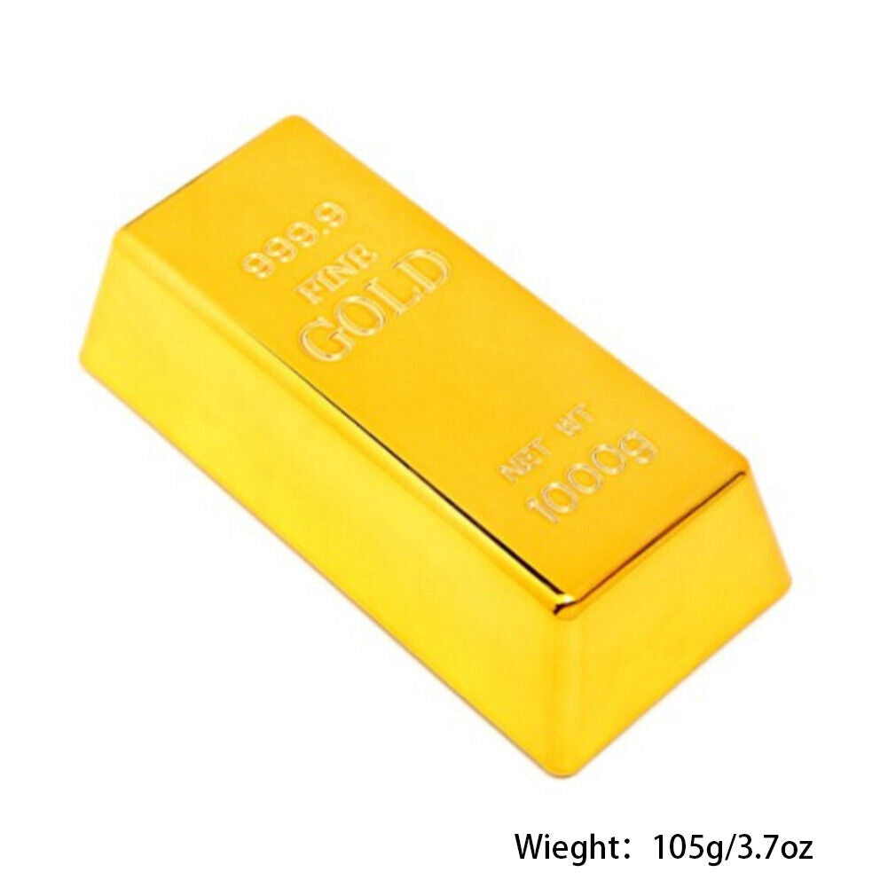 US 2-4Pcs Gold Bar 1 KG Door Stopper Brick Fake Golden Bullion Real Look No Slip