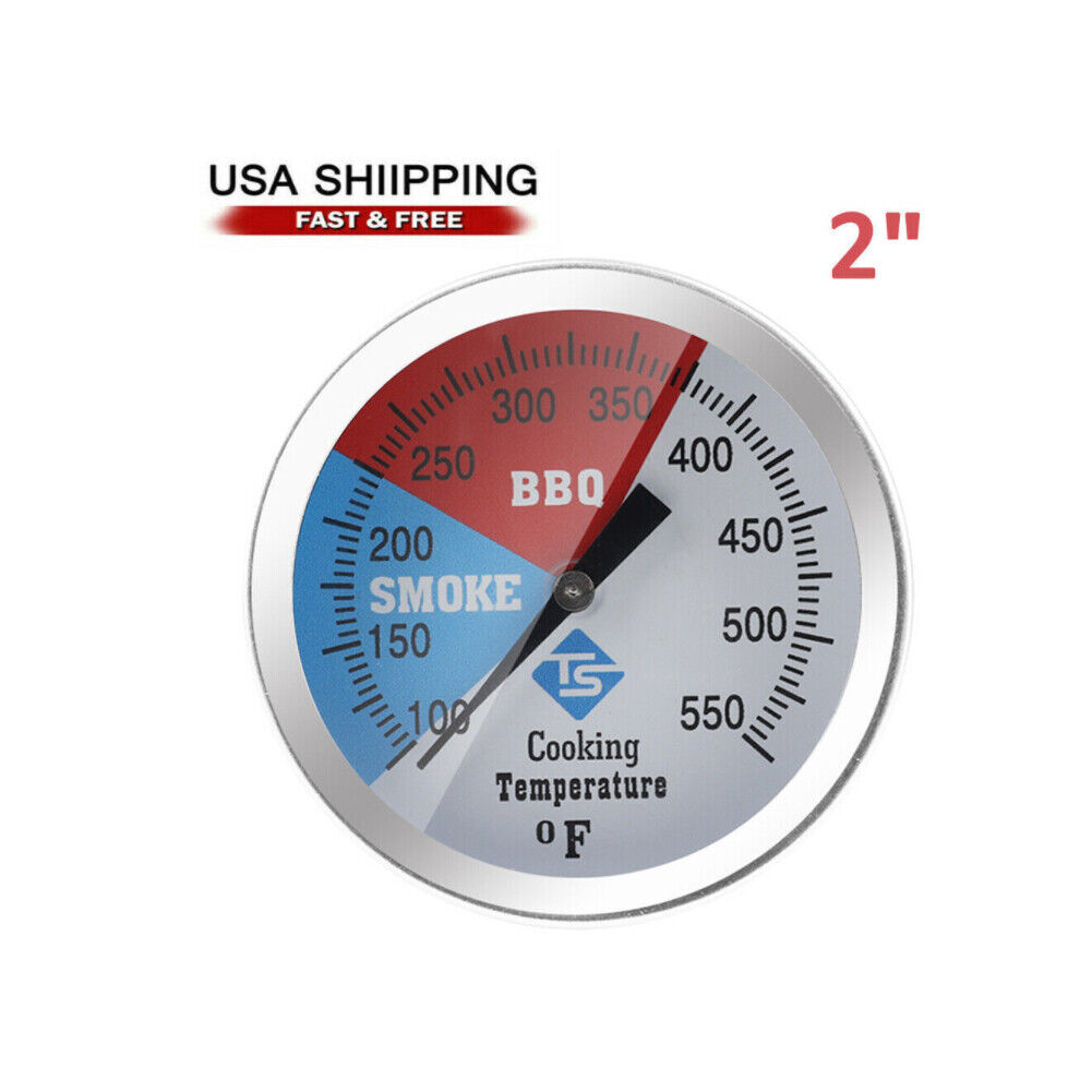 US 1-2 Pcs 2" Thermometer Grill Temperature Gauge Accurate BBQ Grill Smoker Pit