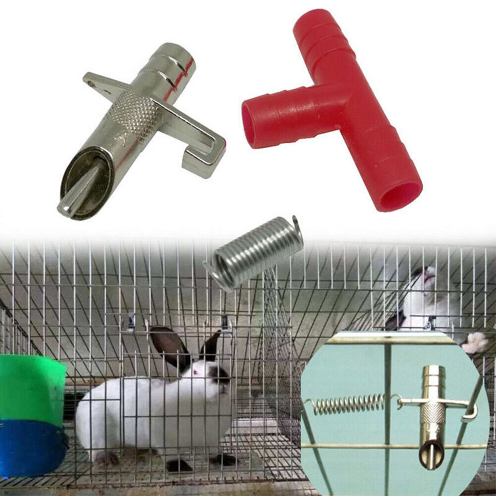 US 40-80 Pc Automatic Rabbit Nipple Drinker Feeder Bunny Poultry Watering System