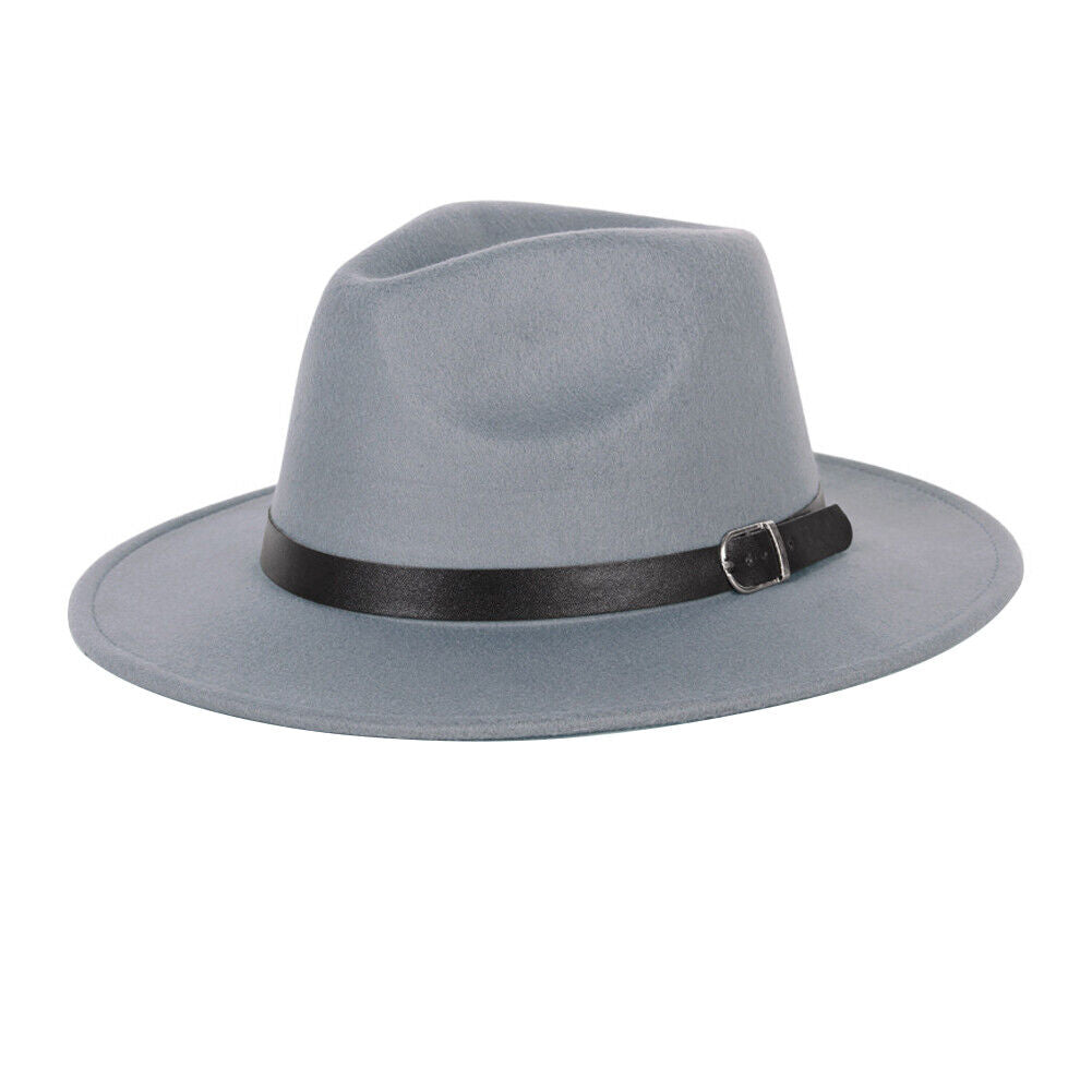 US 1-2 Pcs Wide Brim Fedora Hat Water Resistant Leather Band Winter Fall Western