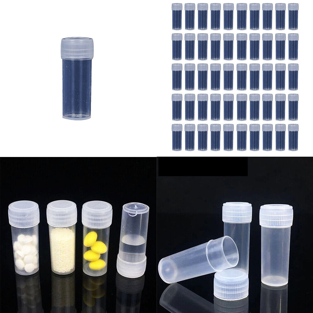 US 100~200 Pack 5ML Sample Bottle Small Pill Plastic Container Empty Pill Bottle