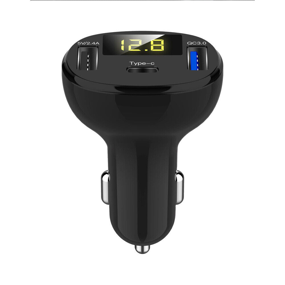 US 2-4 Pack USB Car Charger Safe 3 Ports Super Fast Charging Type C Andriod iOS