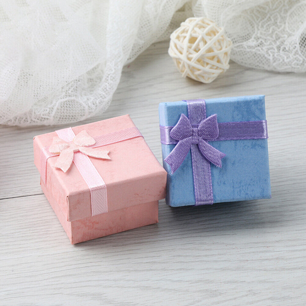 US 48-96 Pack Jewelry Gifts Boxes Rings Necklaces Earrings Cardboard Velvet Pad