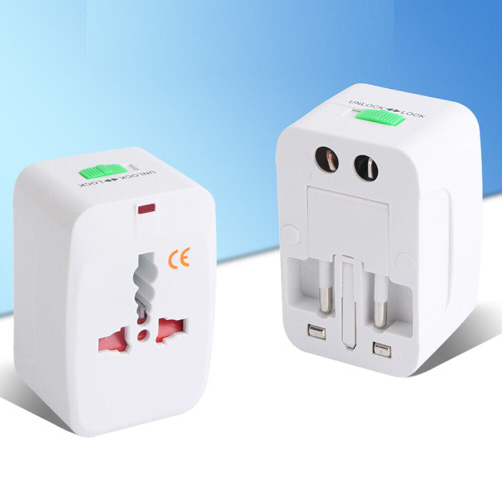 US 1-2 Pc Universal Plug Adapter Mobile Quick Charger Travel Light Weight Outlet