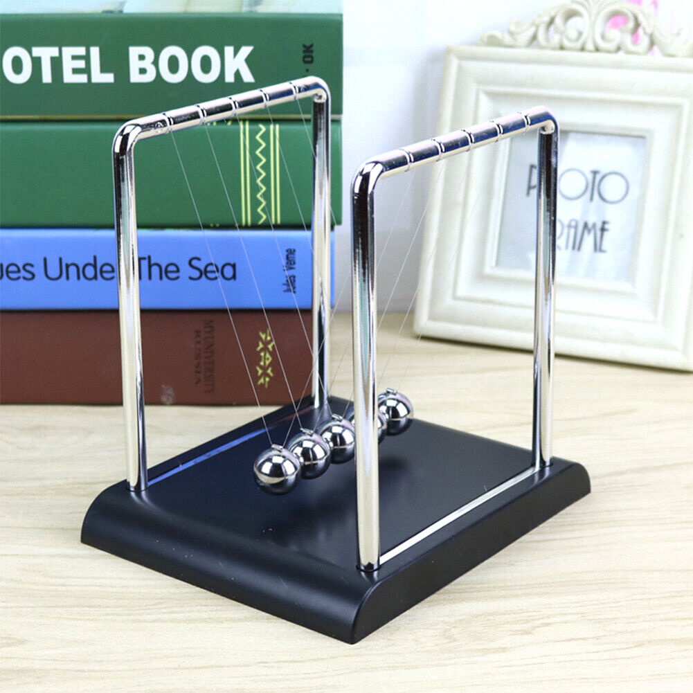 US 1-2 Pack Finetons Cradle Pendulum Motion Desk Swinging Kinetic Balls 7 x 6 In
