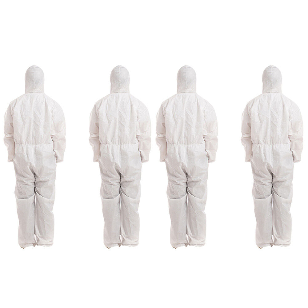 US 2-4 Pack Disposable Coverall PPE Suit Biohazard Chemical Protection Isolation