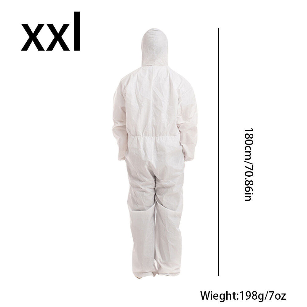 US 2-4 Pack Disposable Coverall PPE Suit Biohazard Chemical Protection Isolation