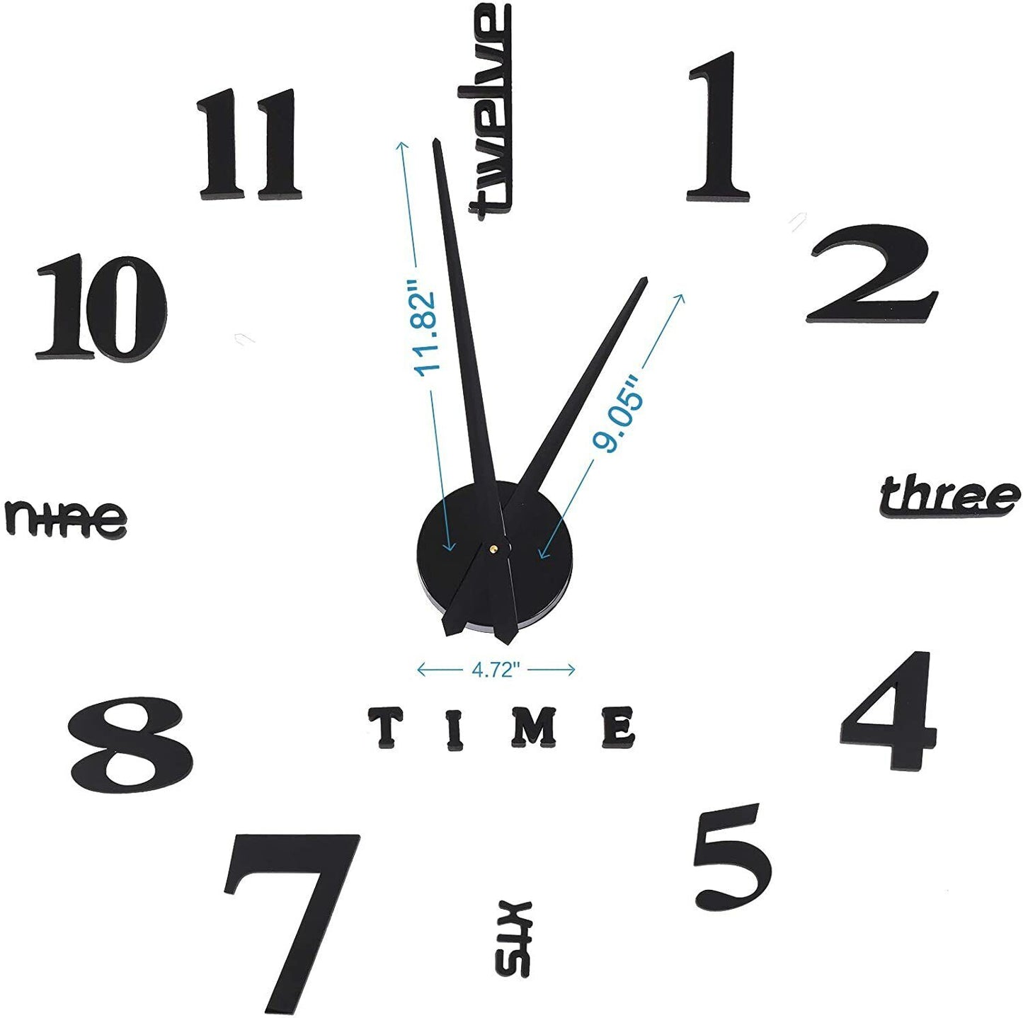 DIY Wall Clock  Large Watch Silent Home/Office/School Number Clock Decorations