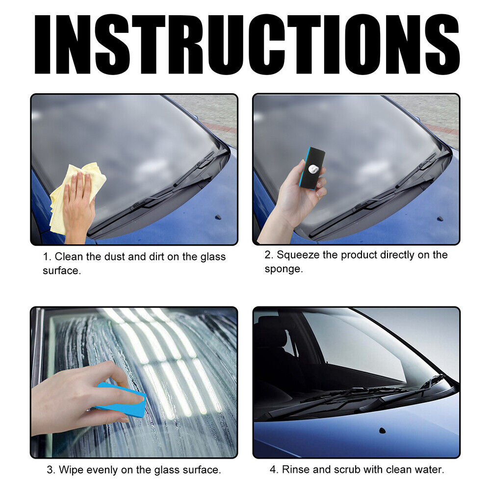 US 2-4 Pack Car Glass Oil Film Cleaner Removal Cream Paste Windshield Water Spot