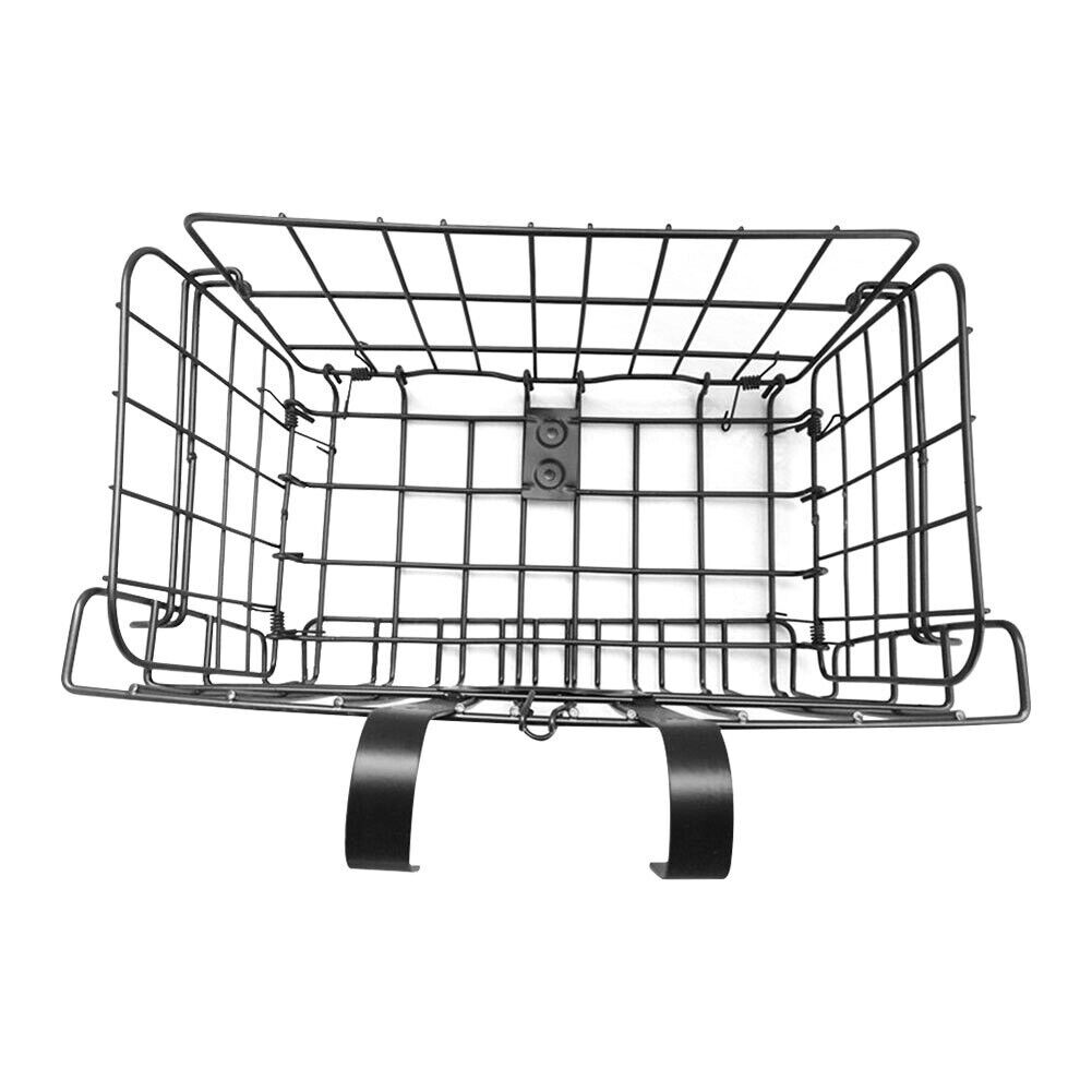 US 1-2 Pack Folding Rear Bike Basket Wire Mesh Fold-Up Detchable Front Rear Bag