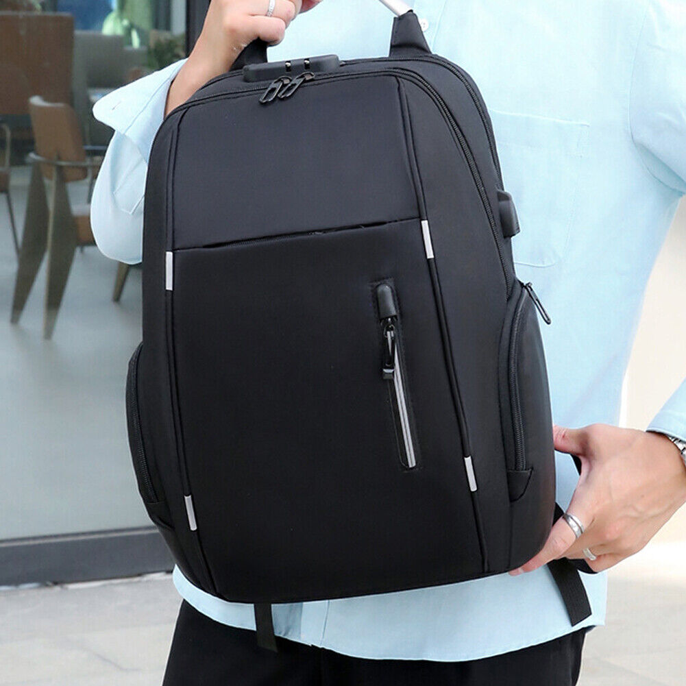 US Men Anti Theft X Large 17.3" Laptop Backpack USB Travel School Business Bag