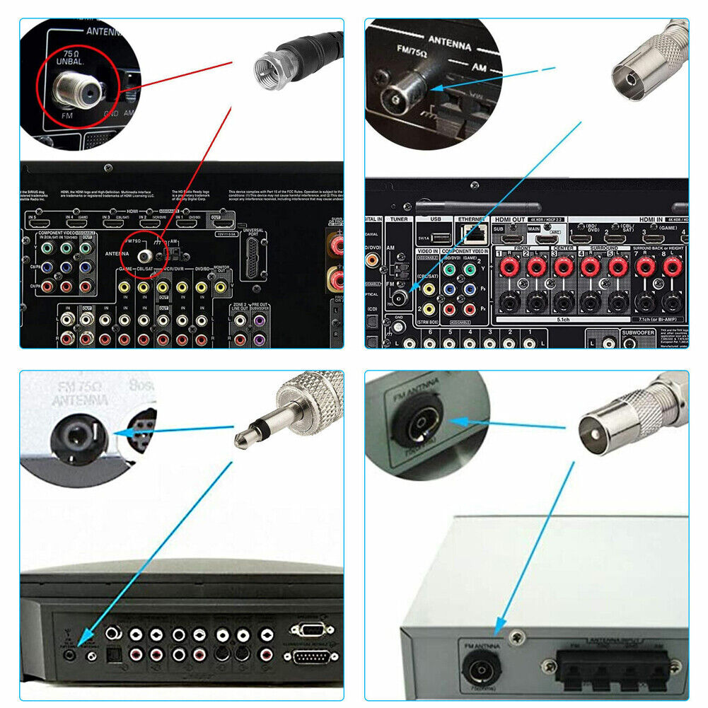 US 2-4 Pack Indoor Digital Antenna HD AM FM Radio Stereo Receiver Magnetic Stand