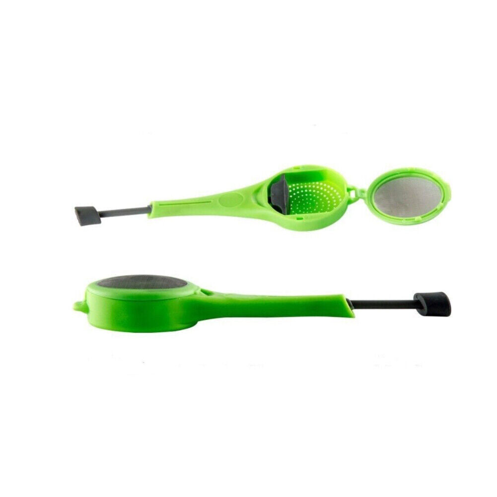 US 2-4 Pack Long-Handled Tea Filters Plastic Infuser Built-in Plunger Strainer