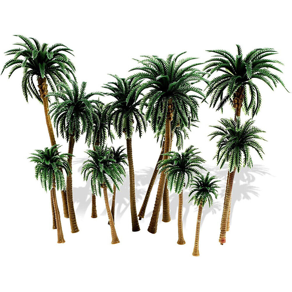 US 20-40 Pc Miniature Model Palm Trees for Dioramas, DIY Crafts 5 Sizes