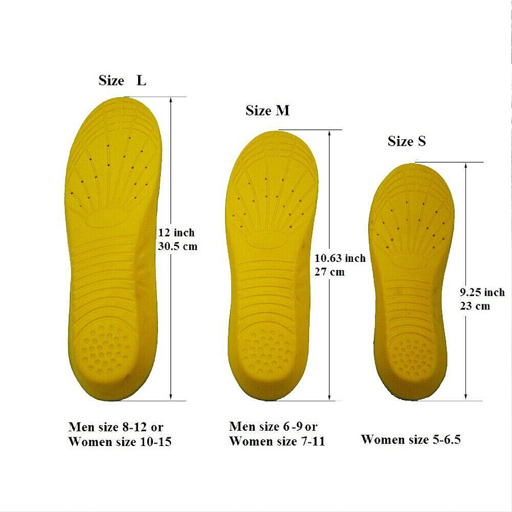 US 1-2 Pairs Mild Arch Support Memory Foam Insoles Orthotic Shoe Inserts Unisex