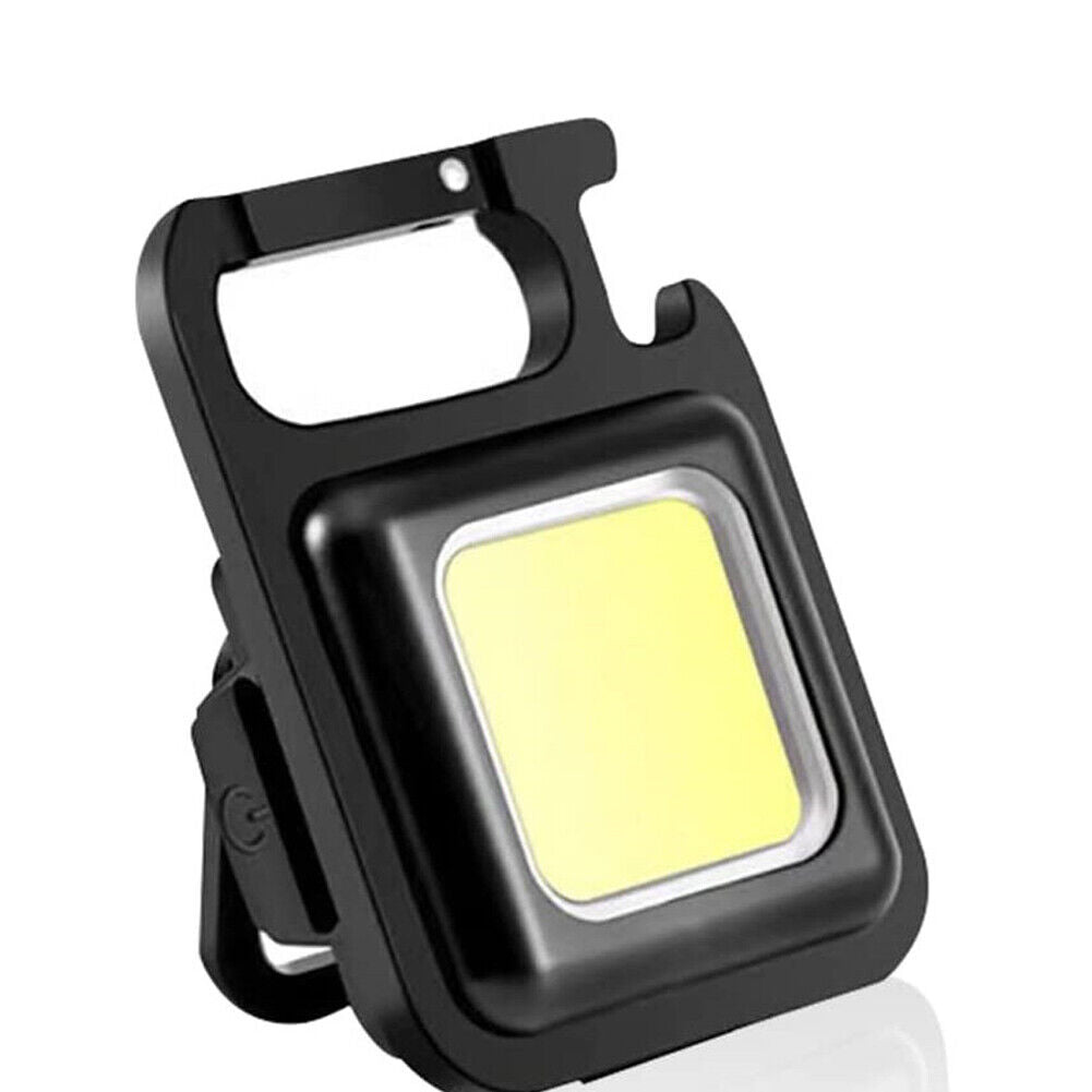 US 1-2 Pcs Mini Keychain Flashlight Portable COB Rechargeable Work Light