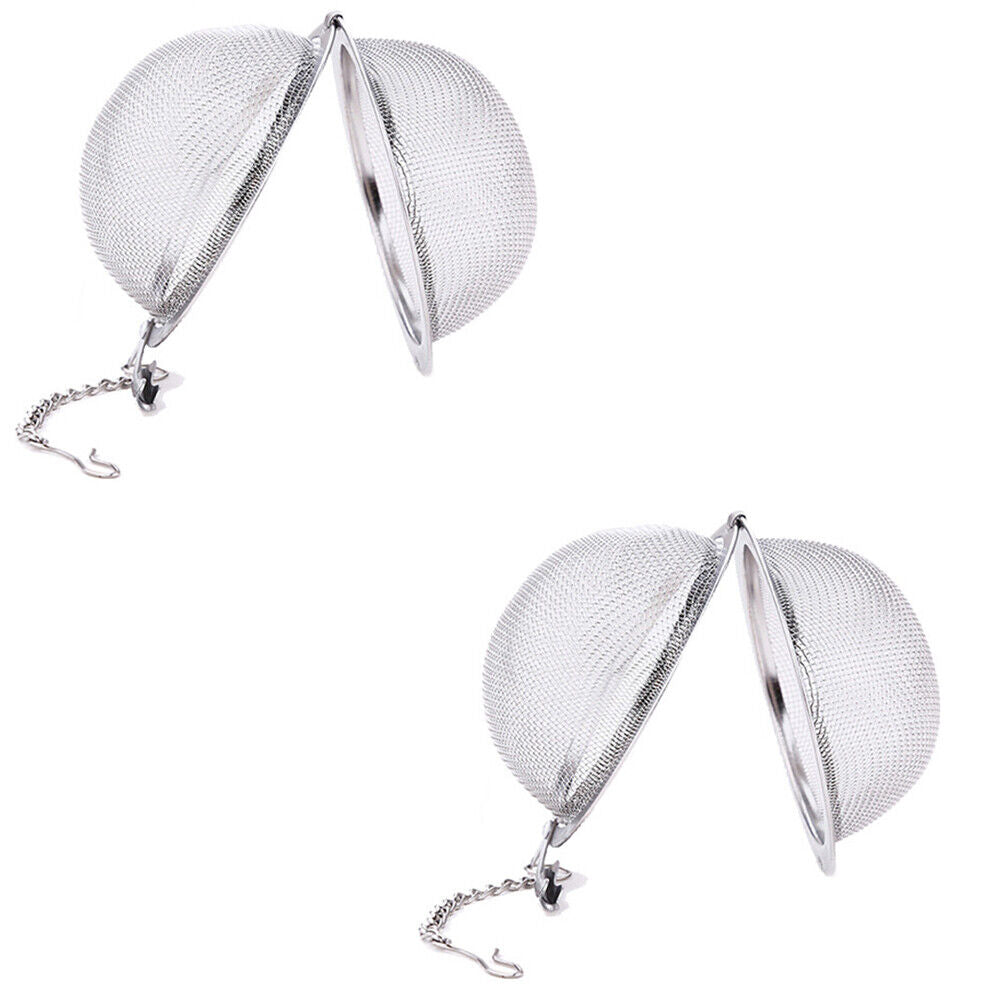 US 1-2 Pc Stainless Steel Mesh Tea Ball Strainer Diffuser Steeper Lock Filtering