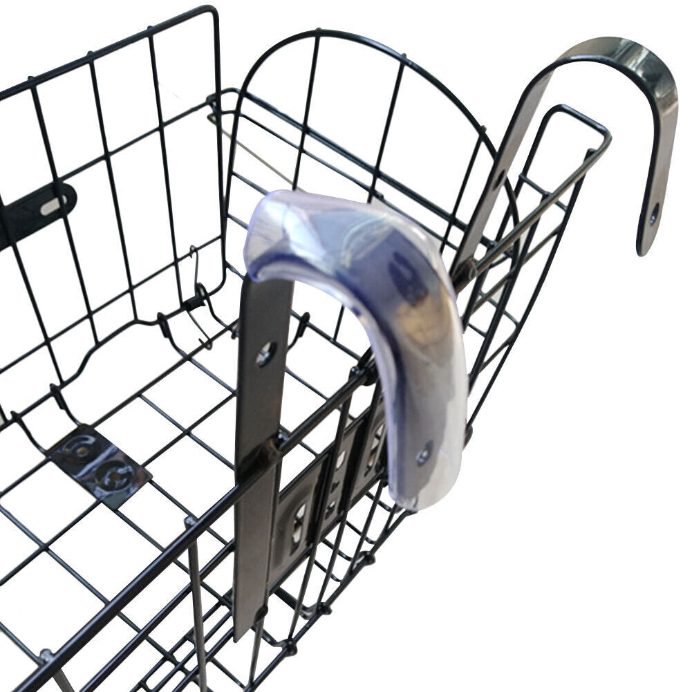 US 1-2 Pack Folding Rear Bike Basket Wire Mesh Fold-Up Detchable Front Rear Bag