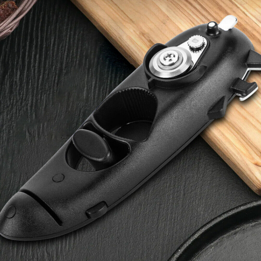 US 1-2 Pc 8-in-1 Manual Tin Can Opener Safe Cut Hand Lid Remover Stainless Steel