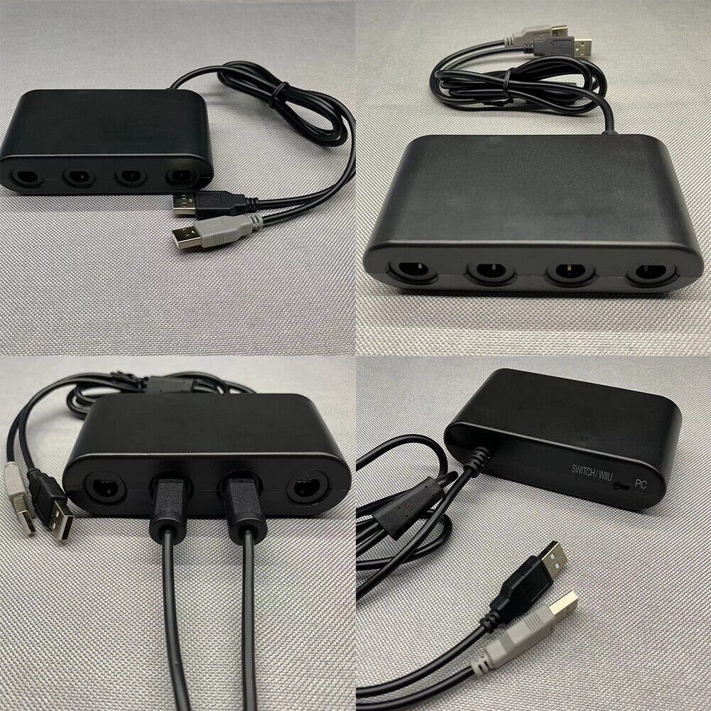US GameCube Controller Adapter 4 Port For Nintendo Switch Wii U PC USB NEW TURBO