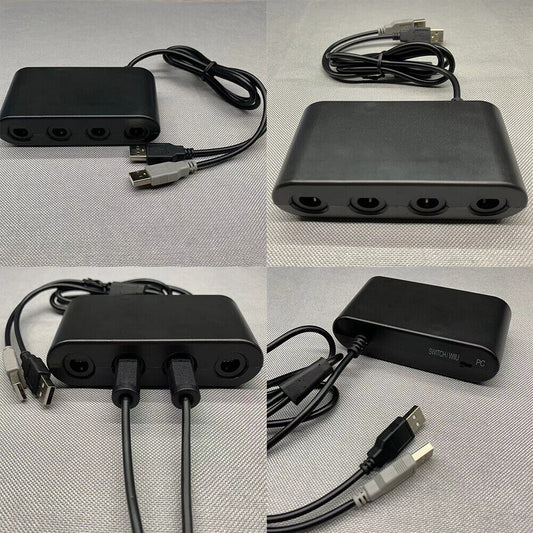 US GameCube Controller Adapter 4 Port For Nintendo Switch Wii U PC USB NEW TURBO
