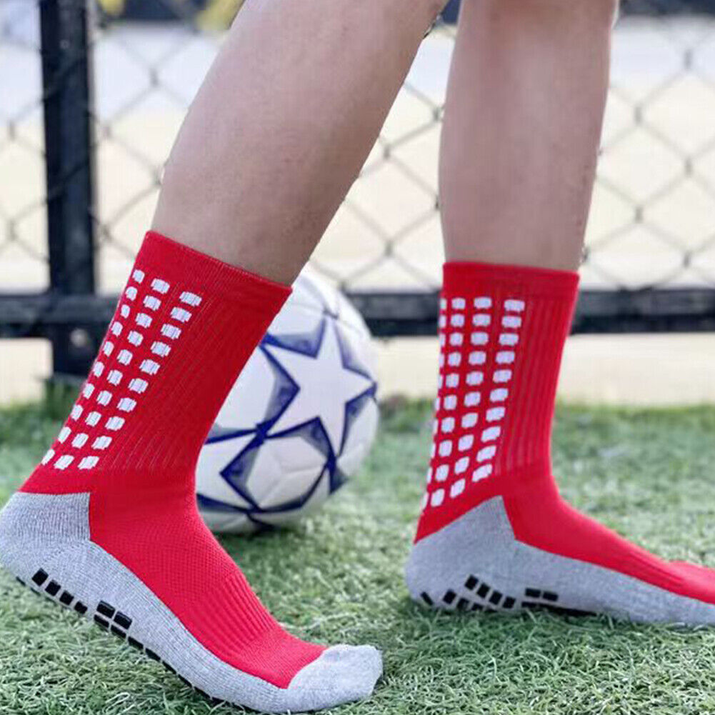 US 4-8 Pair Sport Socks Anti Slip Grip Soccer Football Basketball Sock Premium