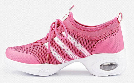 Double Plus Women's Mesh Modern Jazz Soft Sole Dance Shoe Sport Sneaker AP356