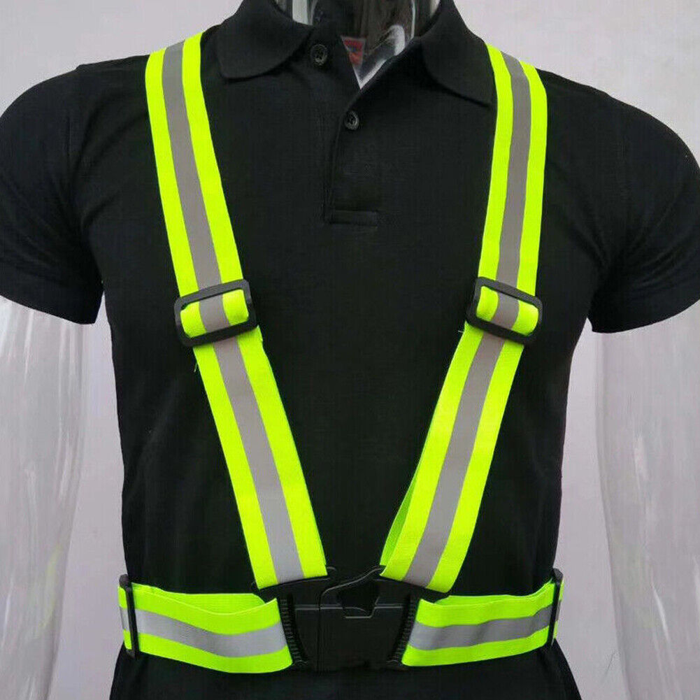 US 2-4 Pack Reflective Glow Belt Adjustable Elastic Safety Vest High Visibility