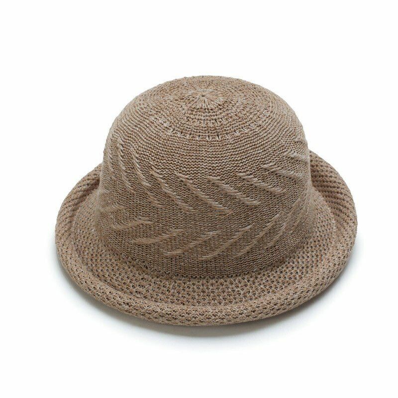 Magik Roll-up Summer Breathable Sun Braided Trim Straw Bowler Cap Cloche Hat