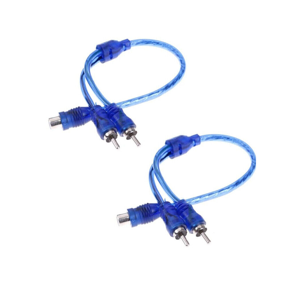 US 2-4 Pack RCA Y Adapter Splitter 1 Female to 2 Male Audio Speaker Stereo Blue