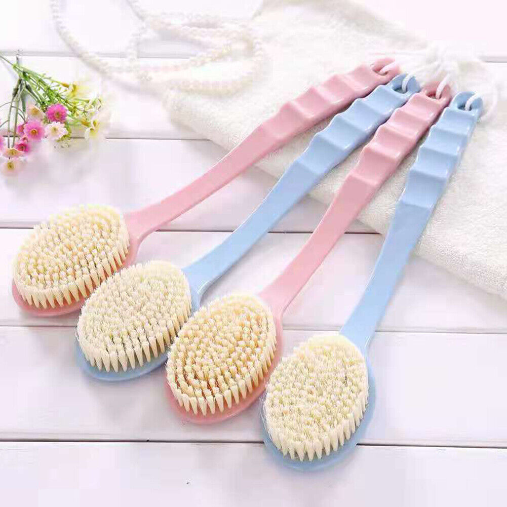 US 2-4Pc Long Handle Bath Brush Back Scrub Scrubber Shower Body Skin Exfoliating