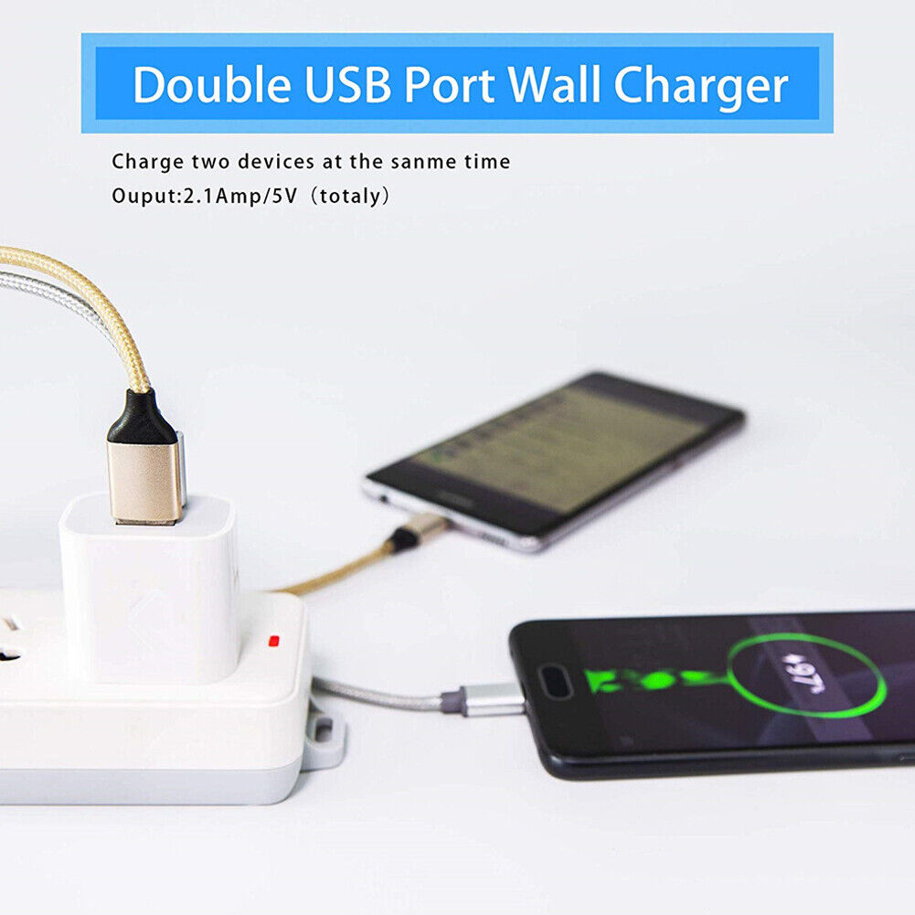 US 3-6 Pcs USB Charger Adapter Dual Port Power Adapter High-Speed Data Sync Wall