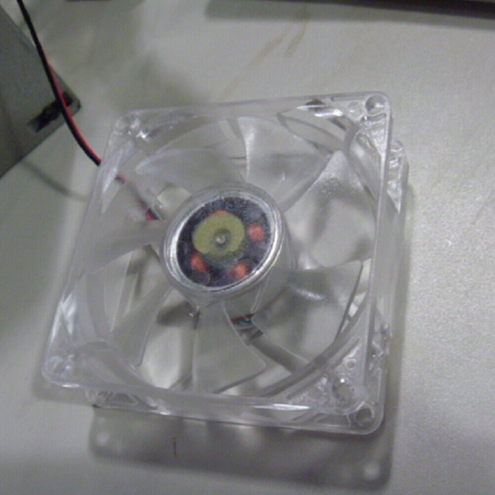 US 2-4 80mm Computer PC Clear Case Cooling Fan With LED - Blue