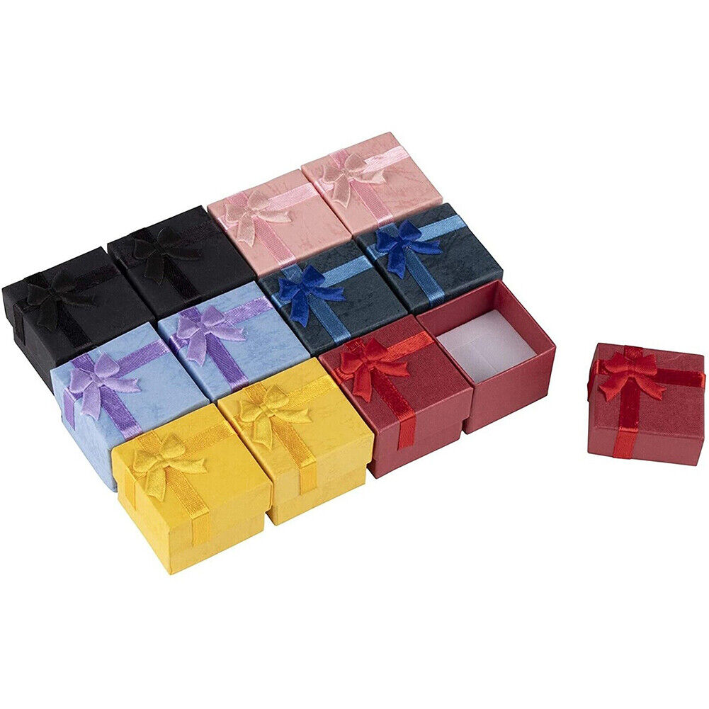 US 48-96 Pack Jewelry Gifts Boxes Rings Necklaces Earrings Cardboard Velvet Pad