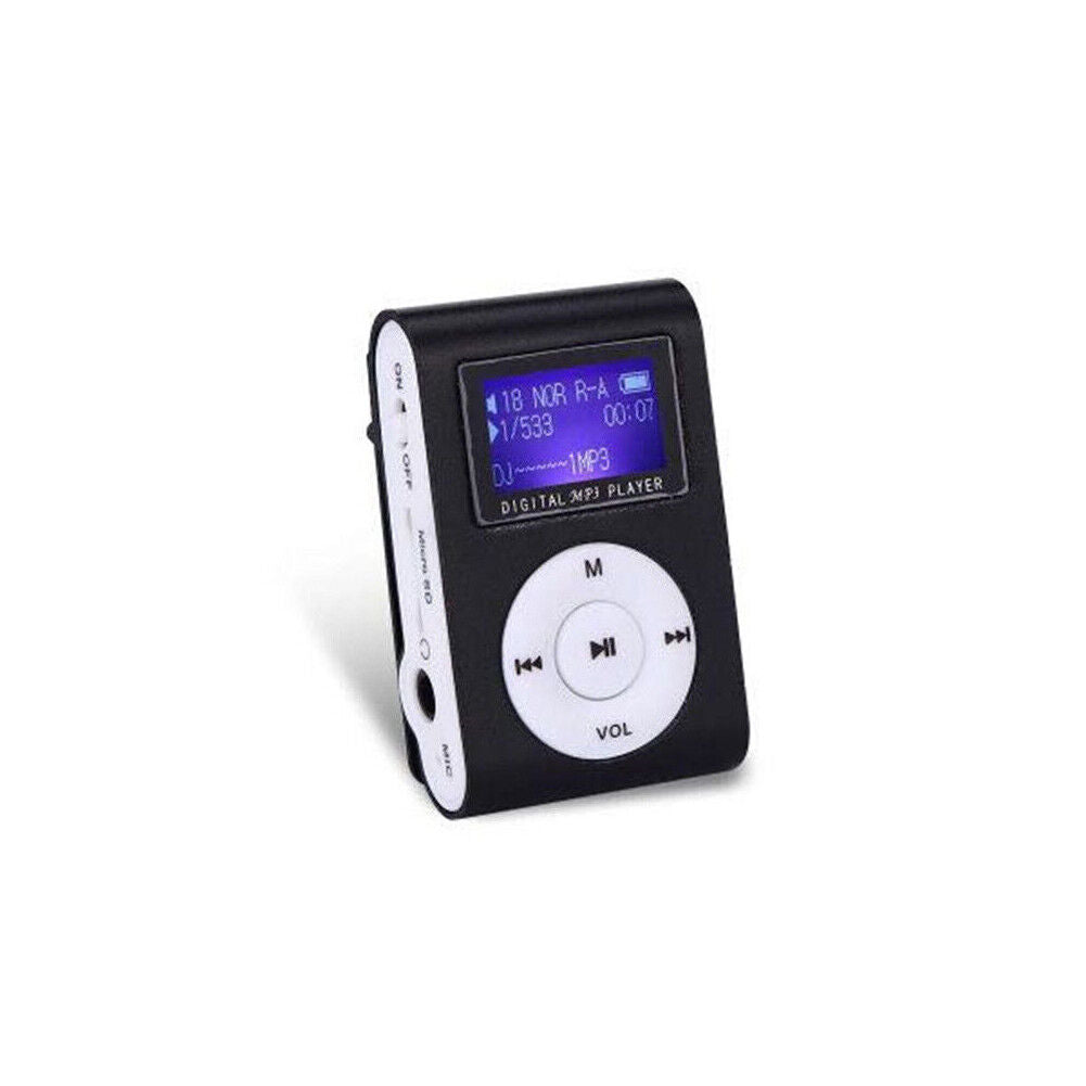 US 2-4 Pc Portable Mini MP3 Music Player LCD Screen Sports Back Clip Memory Card