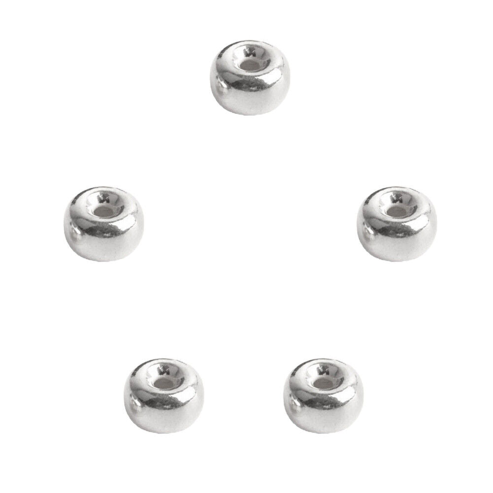 US 10Pack 925 Sterling Silver Flat Heishi Rondelle Spacer Round Beads DIY Making