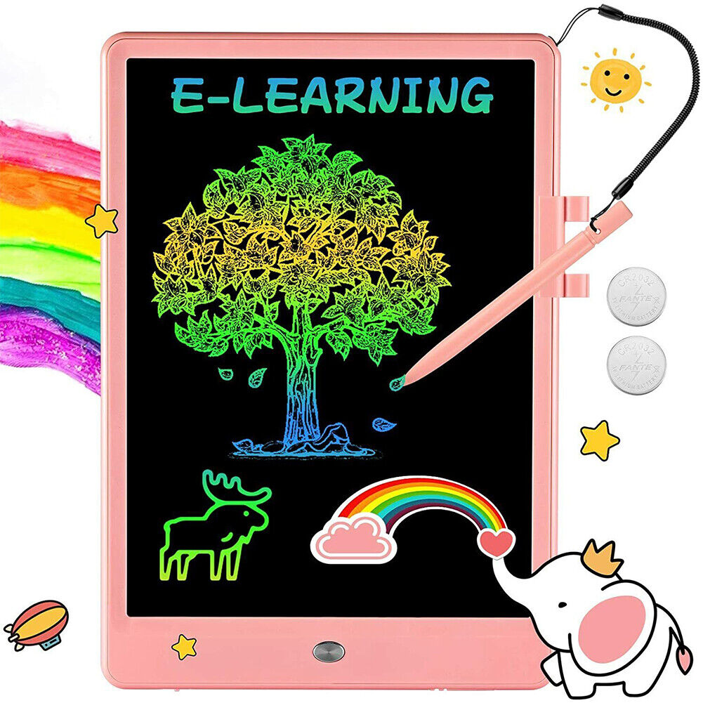US 1-2 Pack 10 Inch LCD Kids Drawing Tablet Doodle Colorful Board Writing Toy