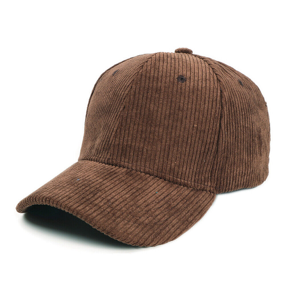 US 1-2 Pcs Cotton Corduroy Baseball Cap Classic Adjustable Plain Hat Warm Unisex