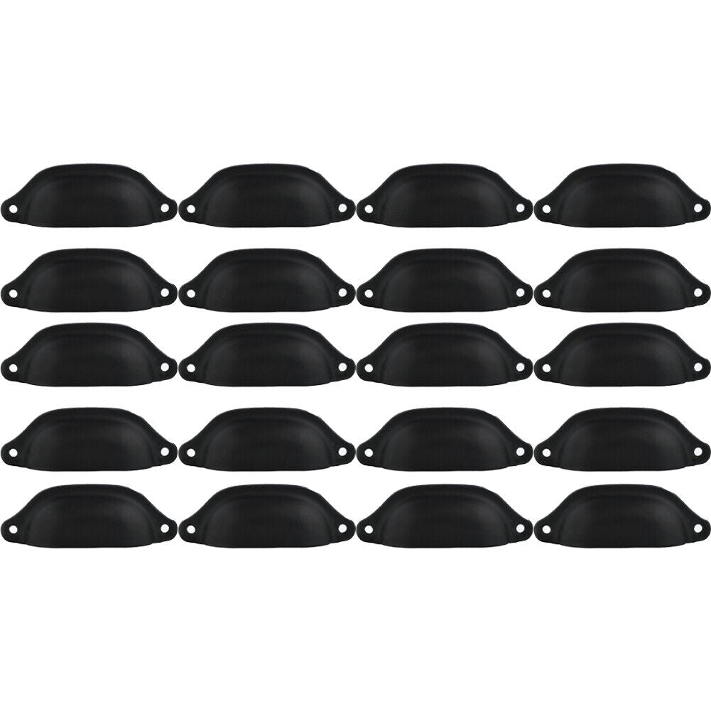 US 20 Pack Cabinet Hardware Antique Iron Shell-shaped Drawer Pulls Cup Handle